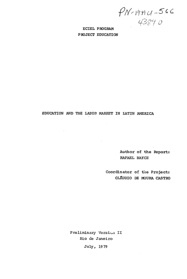 Education and the labor market in Latin America