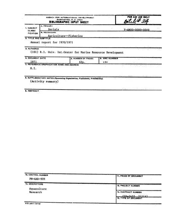 Annual report for 1970/1971