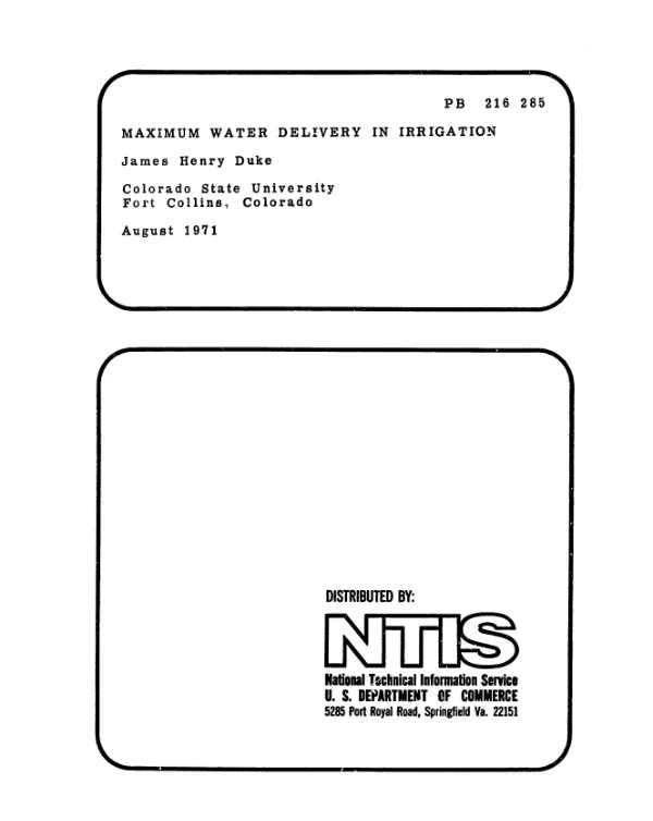 Maximum water delivery in irrigation