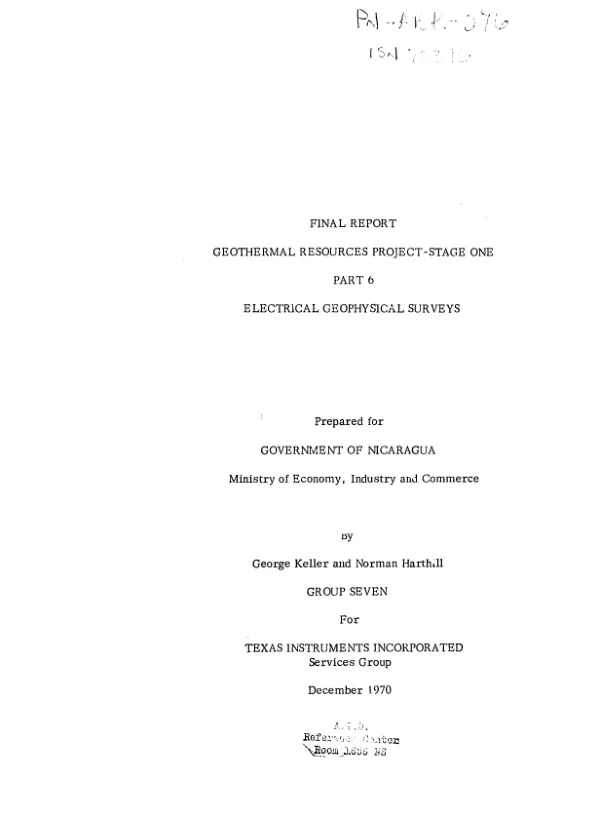 Electrical geophysical surveys
