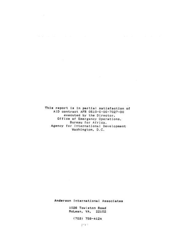 Evaluation of the famine early warning system (FEWS)
