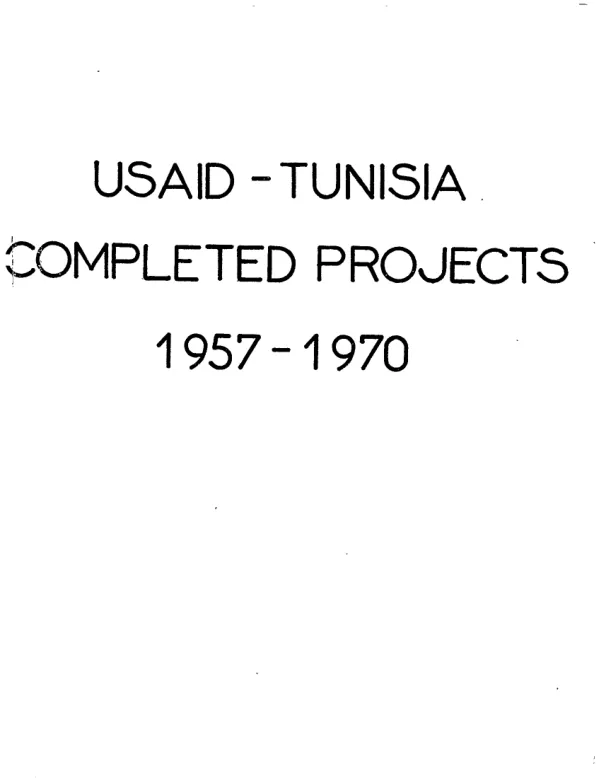 USAID-Tunisia completed projects 1957-1970