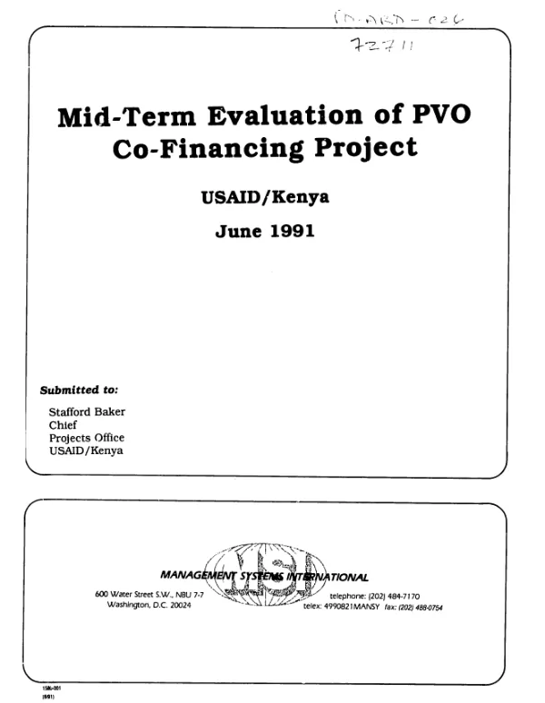 Mid-term evaluation of PVO co-financing project
