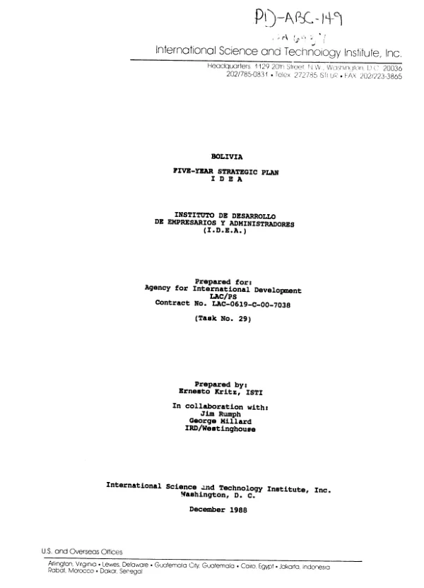 Noncapital project paper (PROP) : Panama public safety, project no. 525-11-710-044