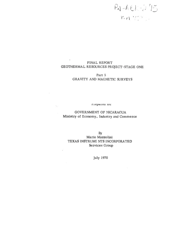 Gravity and magnetic surveys