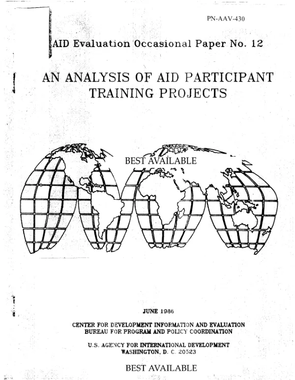 Analysis of AID participant training projects