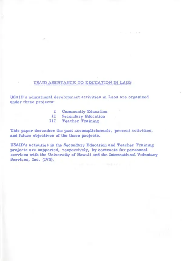 USAID assistance to education in Laos