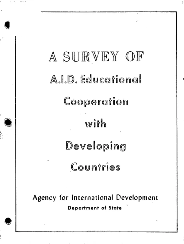 A survey of A.I.D. educational cooperation with developing countries