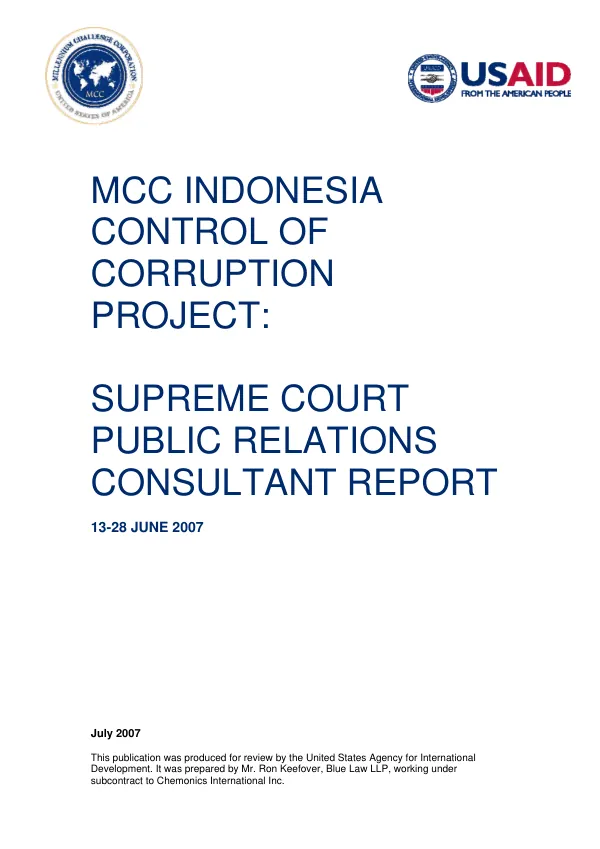 Supreme court public relations consultant report, 13-28 June 2007