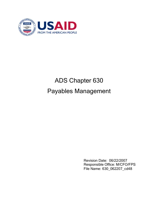 ADS chapter 630 : payables management