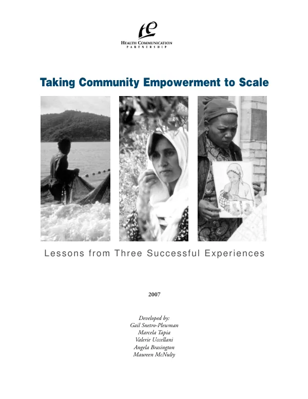 Taking community empowerment to scale : lessons from three successful experiences