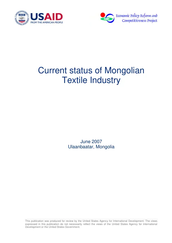 Current status of Mongolian textile industry