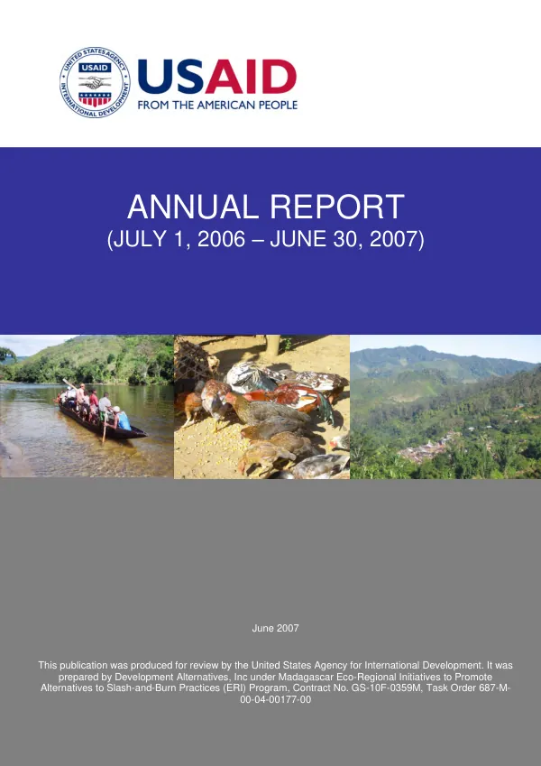 Eco-regional initiatives (ERI) annual report (July 1, 2006-June 30, 2007)