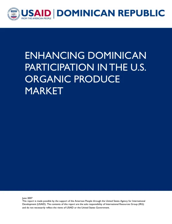 Enhancing Dominican participation in the U.S. organic produce market