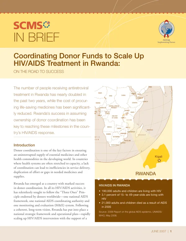 Coordinating donor funds to scale up HIV/AIDS treatment in Rwanda : on the road to success