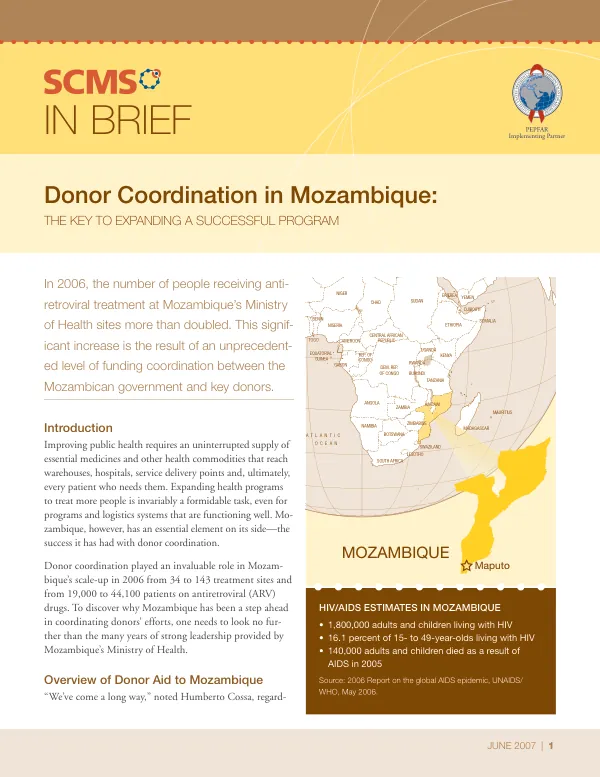 Donor coordination in Mozambique : the key to expanding a successful program