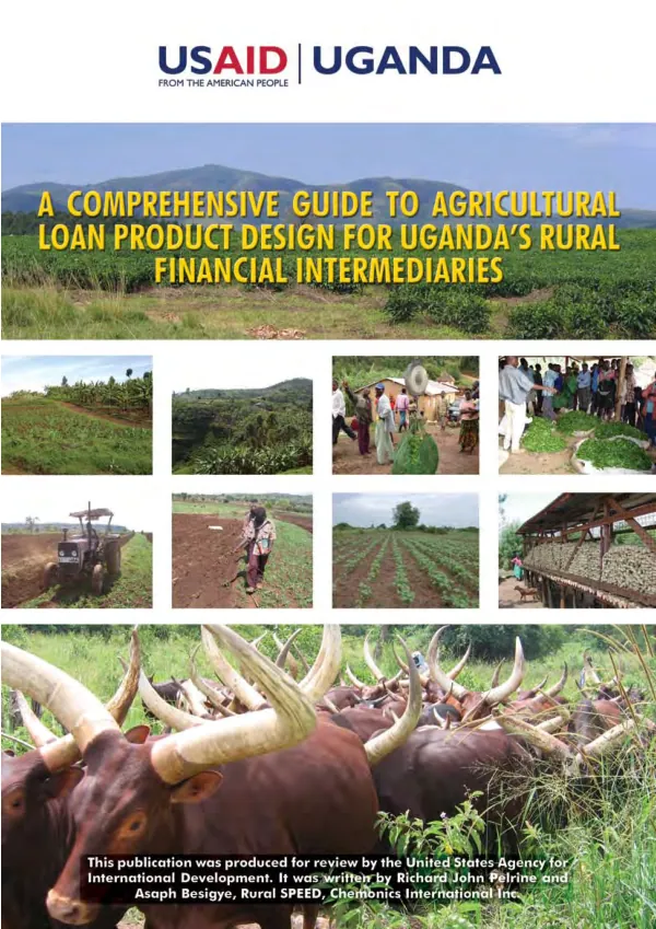 A comprehensive guide to agricultural loan product design for Uganda"s rural financial intermediaries