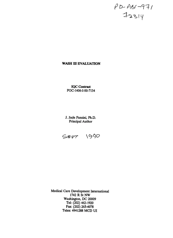 WASH III evaluation