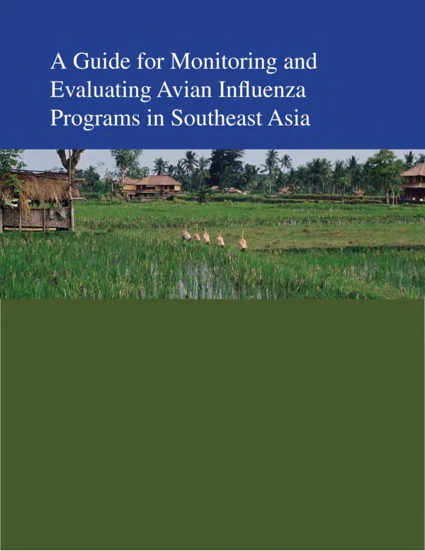 A guide for monitoring and evaluating avian influenza programs in Southeast Asia