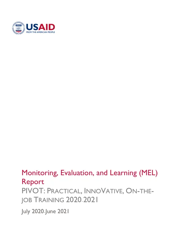 PIVOT 2.0 (2020-2021) internal MEL Report