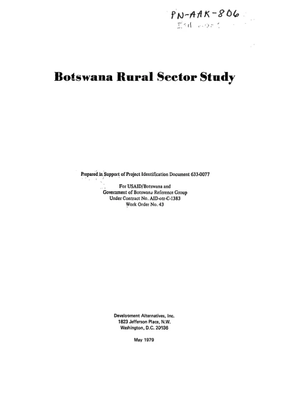 Botswana rural sector study
