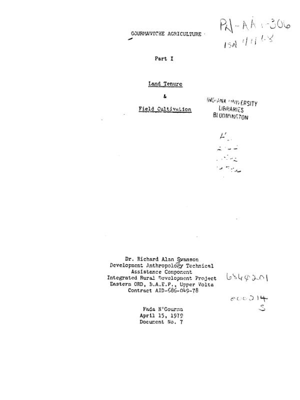 Land tenure and field cultivation
