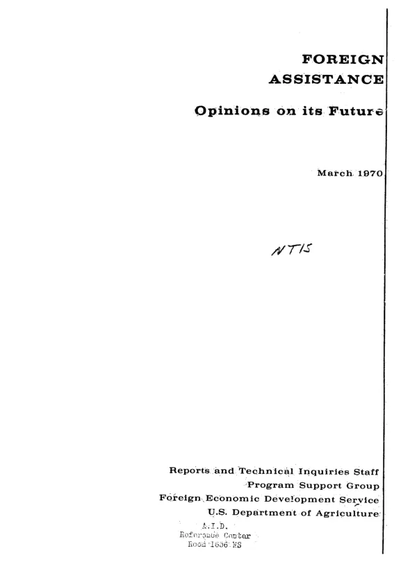 Foreign assistance : opinions on its future