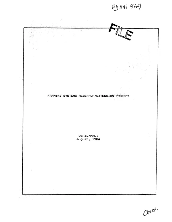 Farming systems research and extension