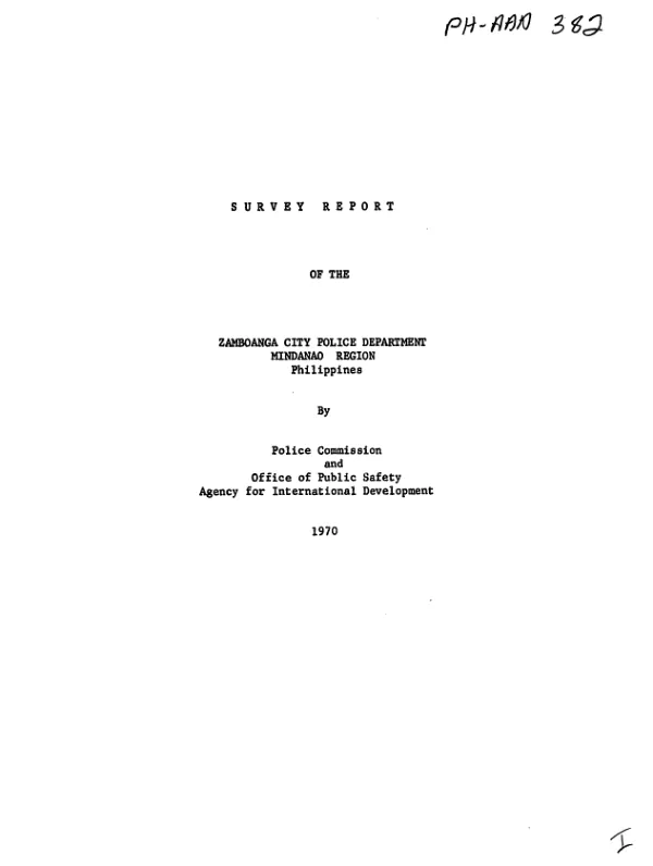 Survey report of the Zamboanga City Police Department, Mindanao region, Philippines