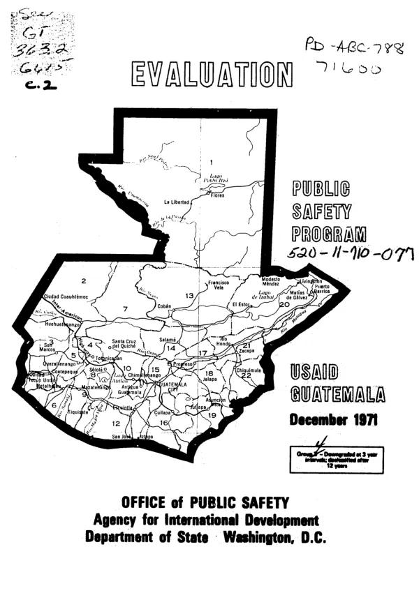 Evaluation of the public safety program : USAID-Guatemala