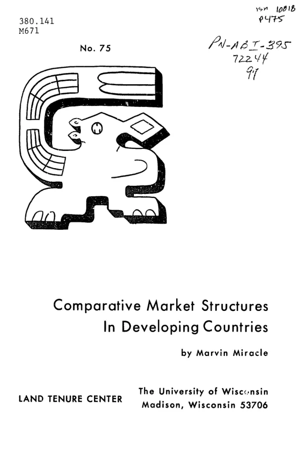 Comparative market structures in developing countries