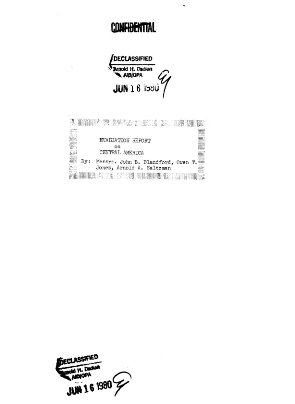 Evaluation report on Central America