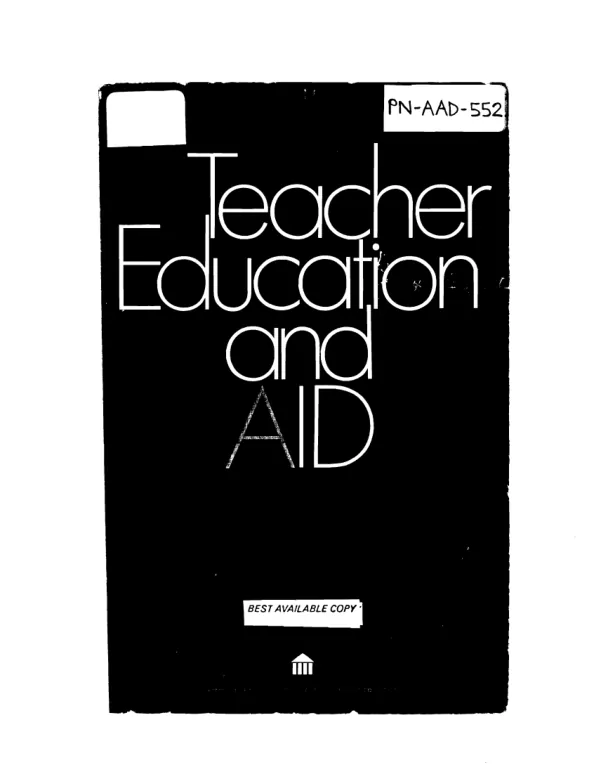 Teacher education and the Agency for International Development