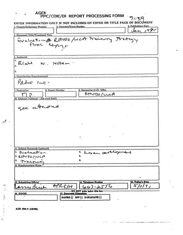Evaluation RHUDO/WCA training strategy : final report