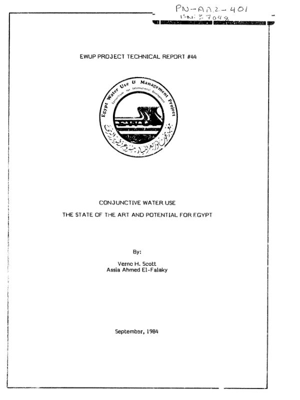Conjunctive water use : the state of the art and potential for Egypt