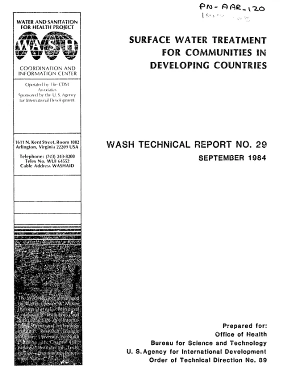 Surface water treatment for communities in developing countries
