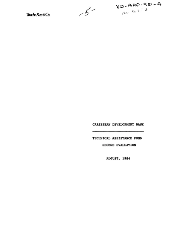 Caribbean development bank : technical assistance fund; second evaluation