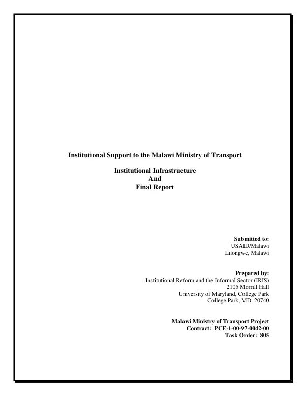 Debt management technical assistance to the Gaborone self help housing agency : final report