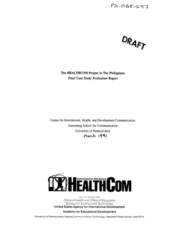 HEALTHCOM project in the Philippines : final case study evaluation report