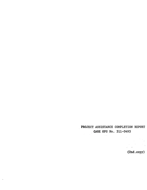 Project assistance completion report : CARE OPG