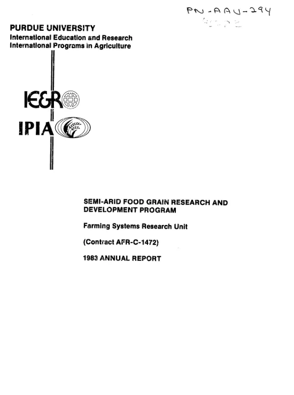 Farming systems research unit in Upper Volta : 1983 annual report