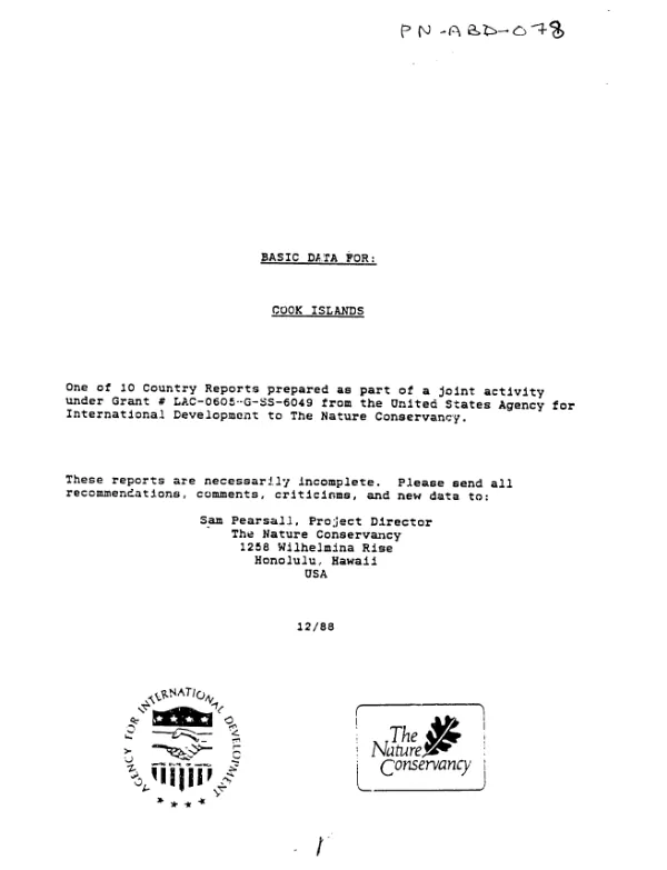 Basic data for : Cook Islands