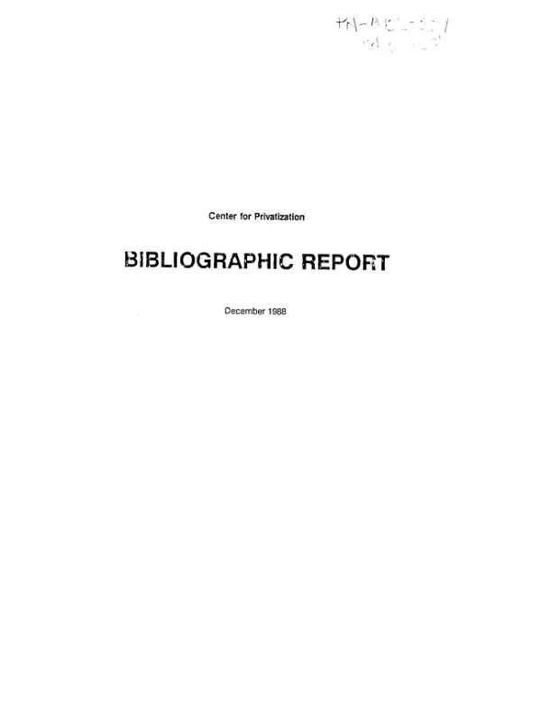 Center for Privatization : bibliographic report