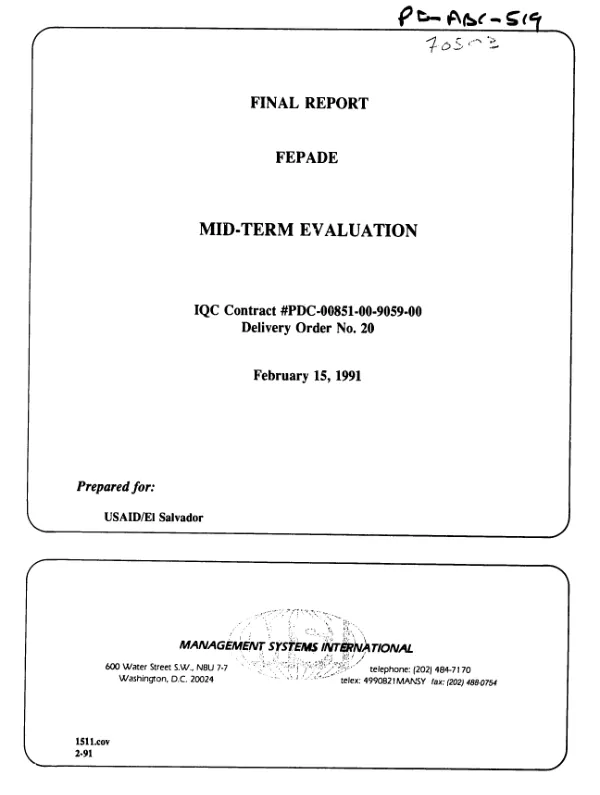 Final report : FEPADE -- mid-term evaluation