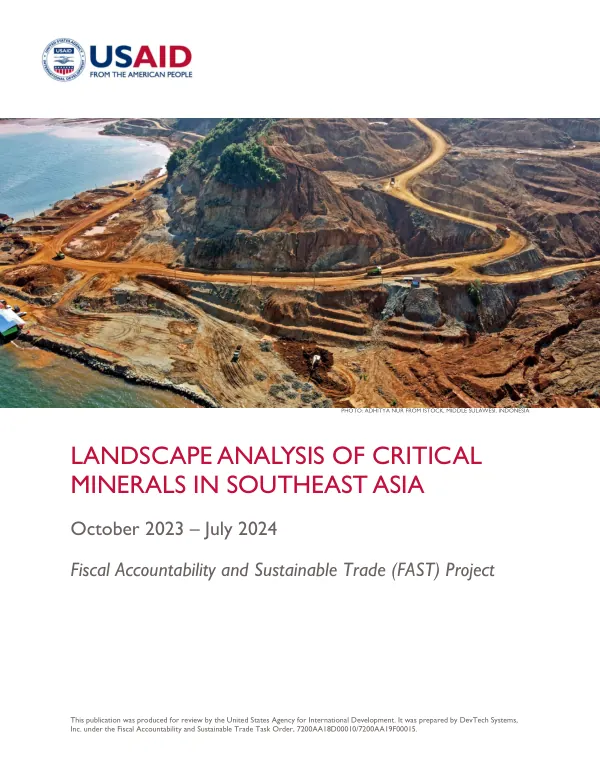 Landscape analysis of critical minerals in Southeast Asia
