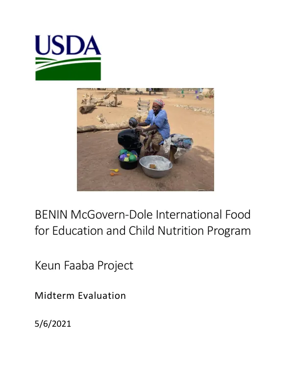 [USDA] Midterm report : keun faaba project in Benin, McGovern-Dole [food for education and child nutrition FY 2017] program