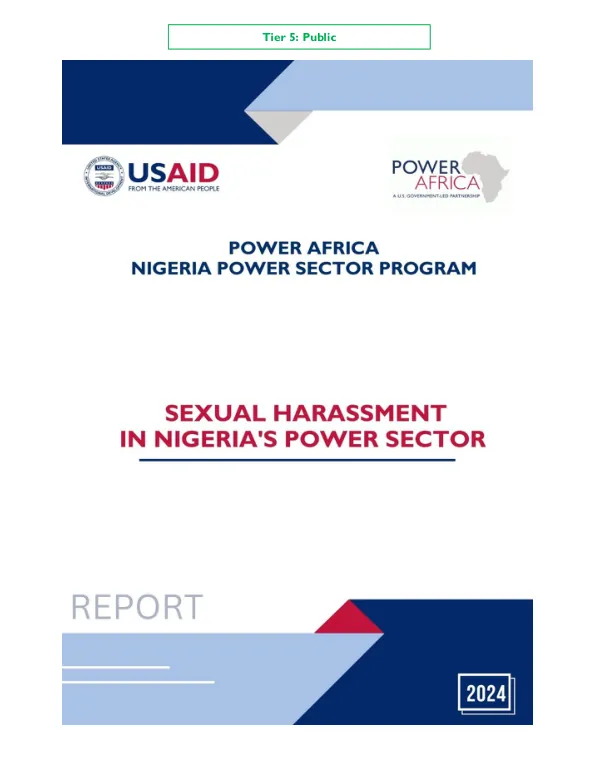 Power Africa Nigeria power sector program : sexual harassment in Nigeria’s power sector