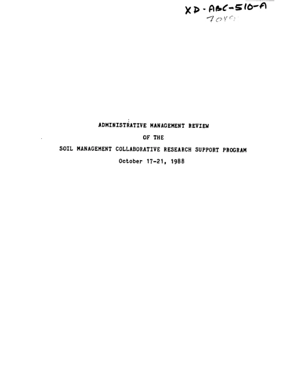 Administrative management review of the soil management collaborative research support program