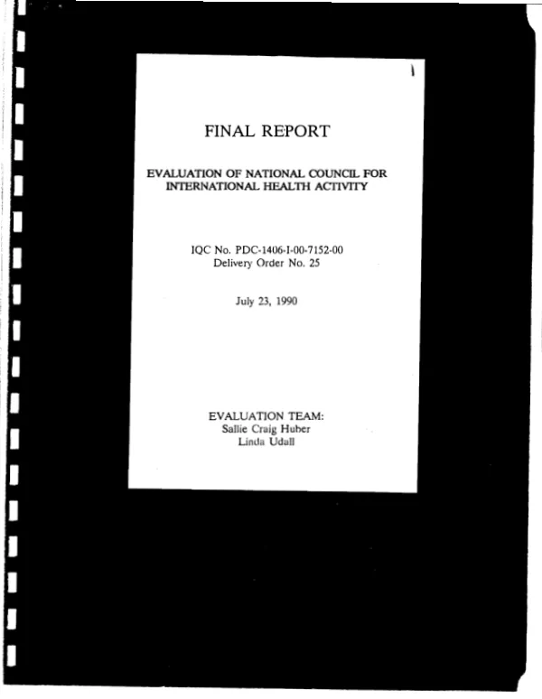 Evaluation of National Council for International Health activity
