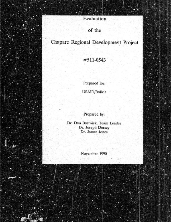 Evaluation of the Chapare regional development project 511-0543